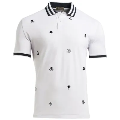 Men's Skull Embroidered Short Sleeve Polo