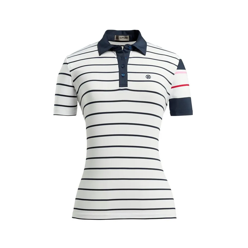 Women's Contrast Stripe Short Sleeve Polo