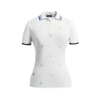 Women's Embroidered Printed Short Sleeve Polo