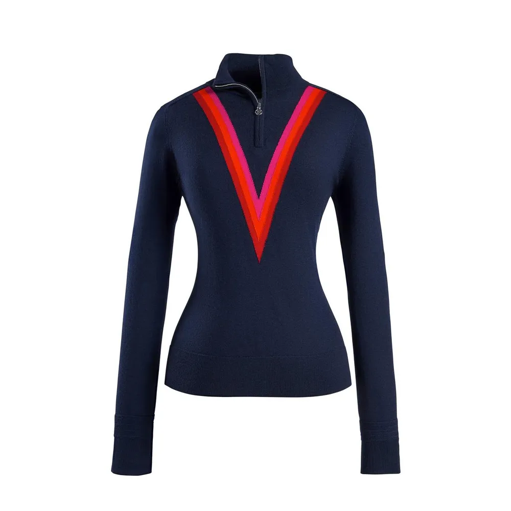 Women's Triple-V Quarter Zip Knit Sweater