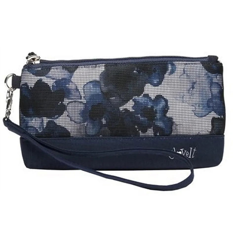 Indigo Poppy Wristlet