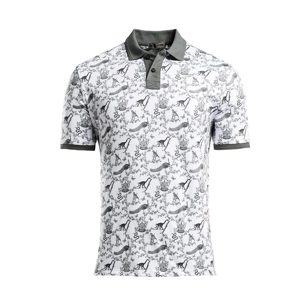 Men's Toile Short Sleeve Polo