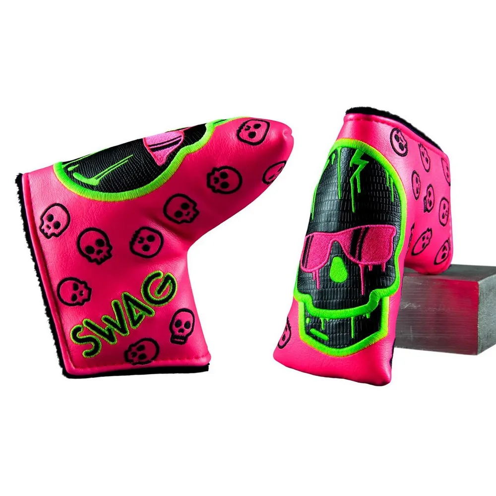 Neon Dripping Skull Blade Putter Headcover