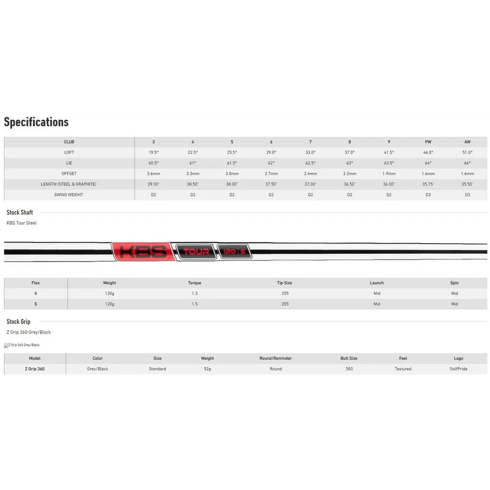 P-770 4-PW Iron Set with Steel Shafts