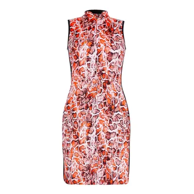 Women's Python Printed Mockneck Sleeveless Dress