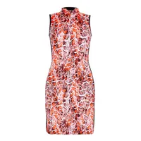 Women's Python Printed Mockneck Sleeveless Dress