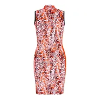 Women's Python Printed Mockneck Sleeveless Dress