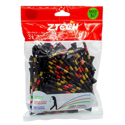 Black 3/4 Inch Tees With Gold & Red Stripes (100 Count