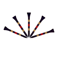 Black 3 1/4 Inch Tees With Gold & Red Stripes (100 Count)