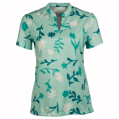 Women's Breathe Floral Print Short Sleeve Polo