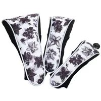 3 Pack Headcovers - Graphite Flower