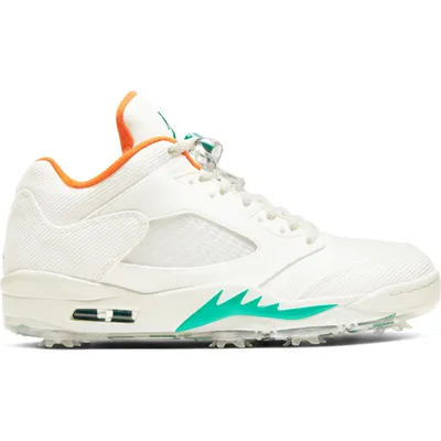 Air Jordan V Low Spiked Golf Shoe - White/Green/Multi