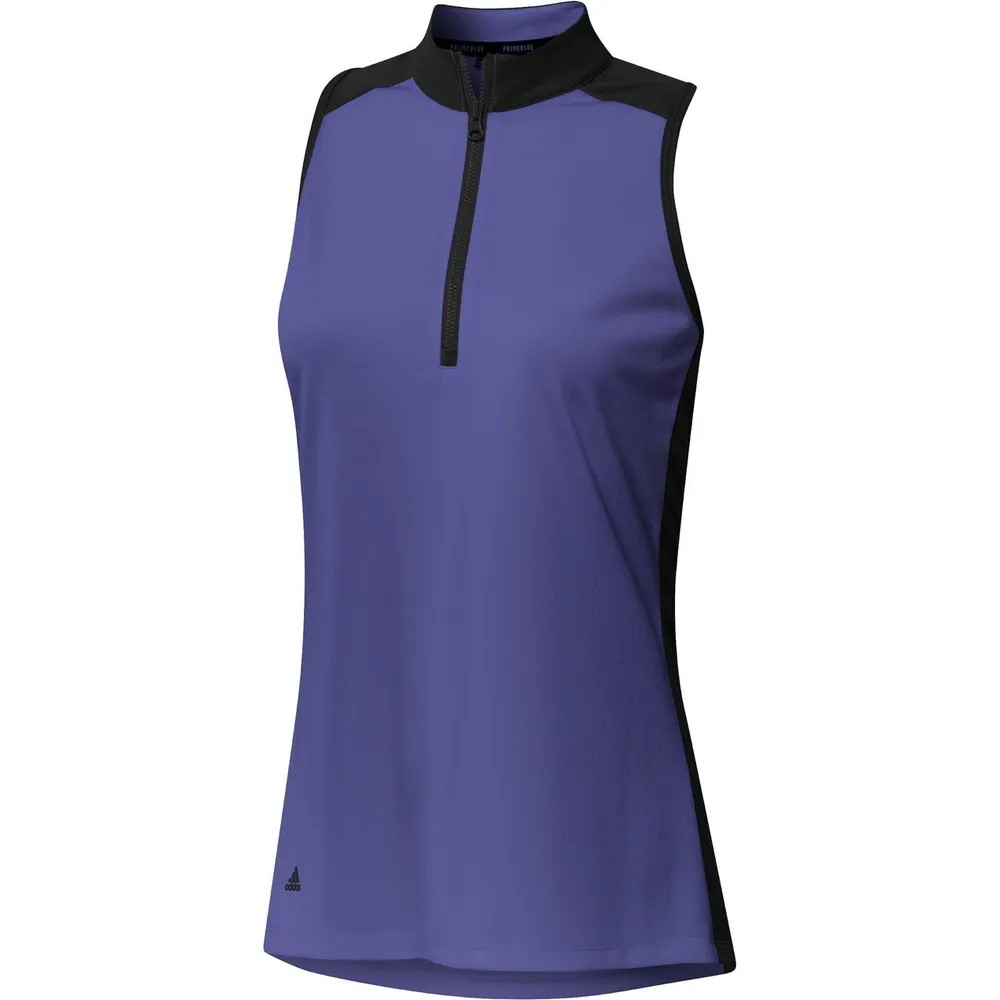 Women's HEAT.RDY Primeblue Colourblock Quarter Zip Sleeveless Polo