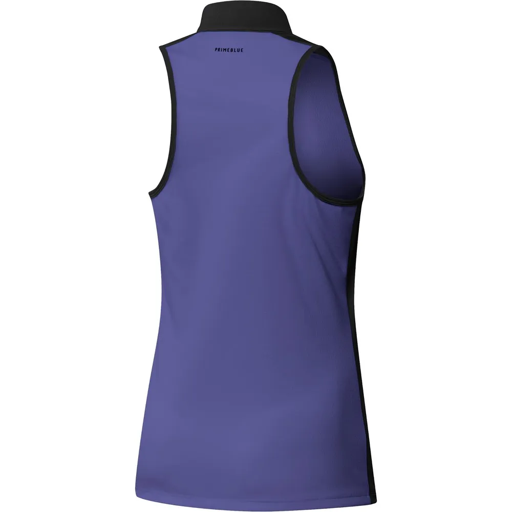 Women's HEAT.RDY Primeblue Colourblock Quarter Zip Sleeveless Polo