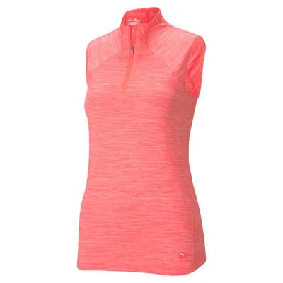 Women's Daily Mockneck Sleeveless Polo