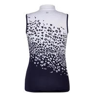 Women's Fannie Leo Jolt Print Mockneck Zip Sleeveless Top