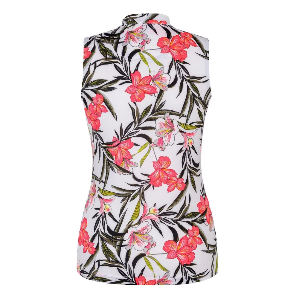 Women's Adriana Print Mini Mock Zip Sleeveless Top