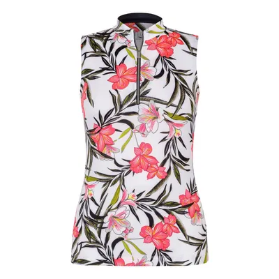 Women's Adriana Print Mini Mock Zip Sleeveless Top