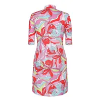 Women's Zaya UPF 50+ Painted Petals Printed Half Sleeve Dress