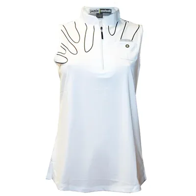 Women's Zip Mockneck Sleeveless Top