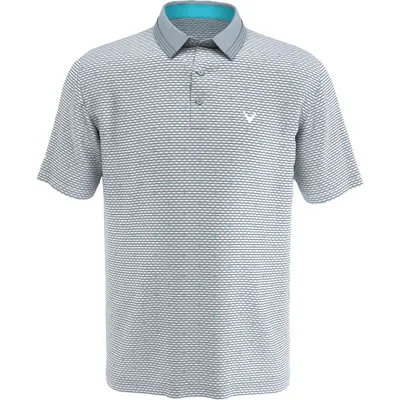 Men's All Over Chevron Grid Short Sleeve Polo