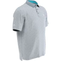 Men's All Over Chevron Grid Short Sleeve Polo