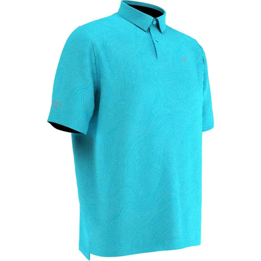 Men's All Over Contour Printed Short Sleeve Polo