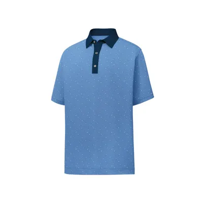 Men's Lisle Multi-Dot Print Short Sleeve Polo