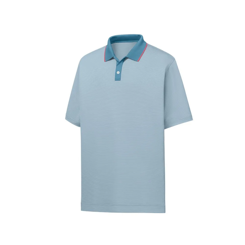 Men's Lisle Mini Stripe Short Sleeve Polo