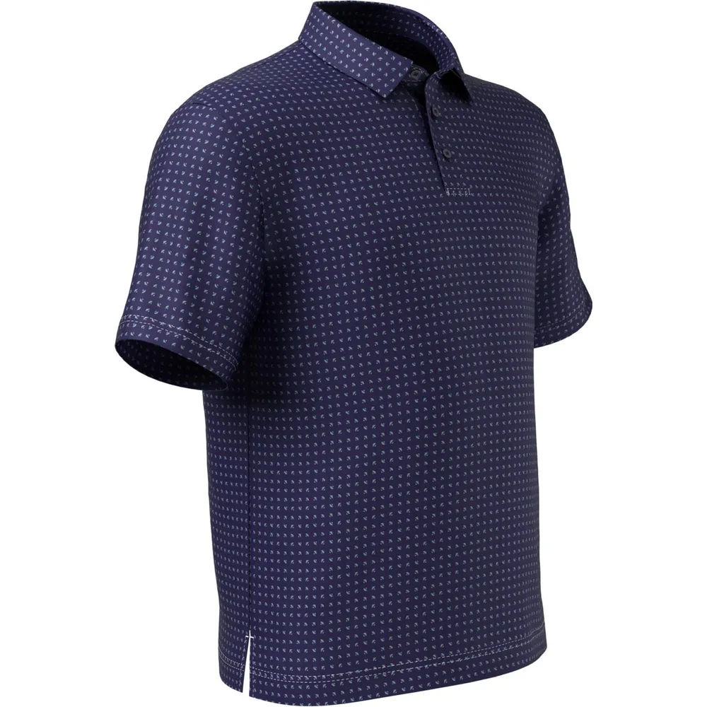 Men's All Over Geo Print Short Sleeve Polo