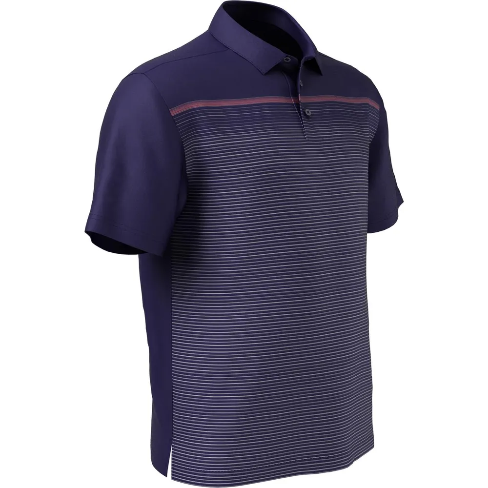 Men's Stripe Printed Short Sleeve Polo