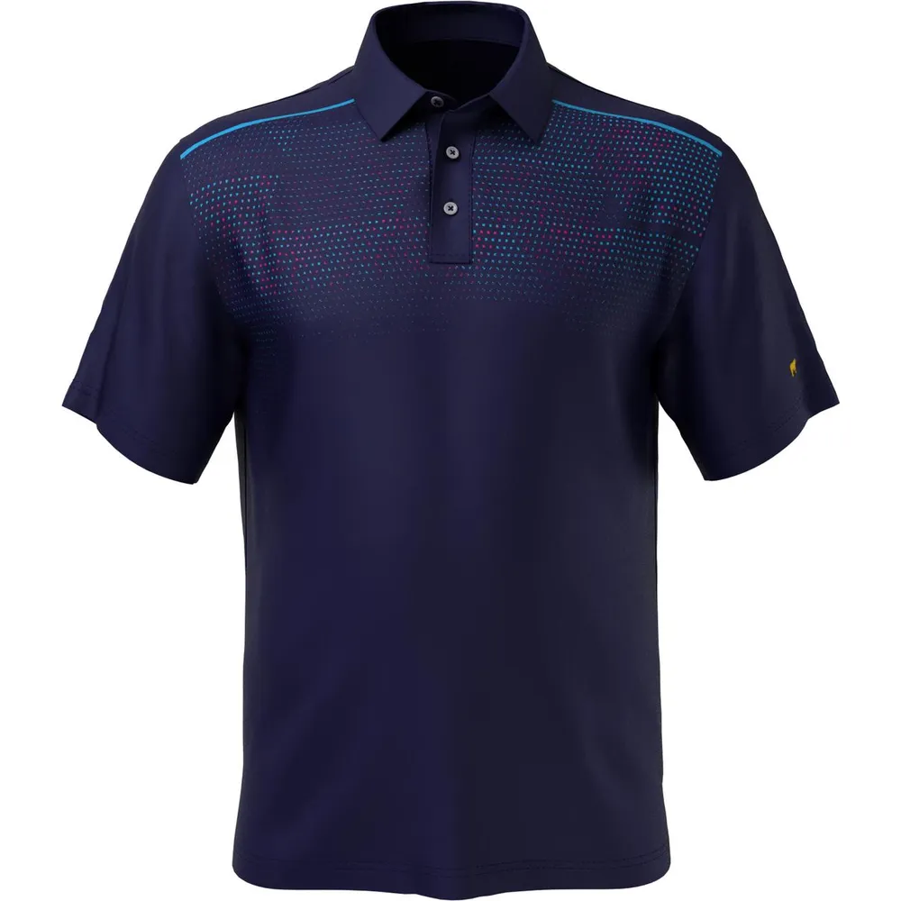 Men's Assymetrical Chest Print Short Sleeve Polo