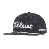 Men's Black Camo Tour Flat Bill Rope Snapback Cap