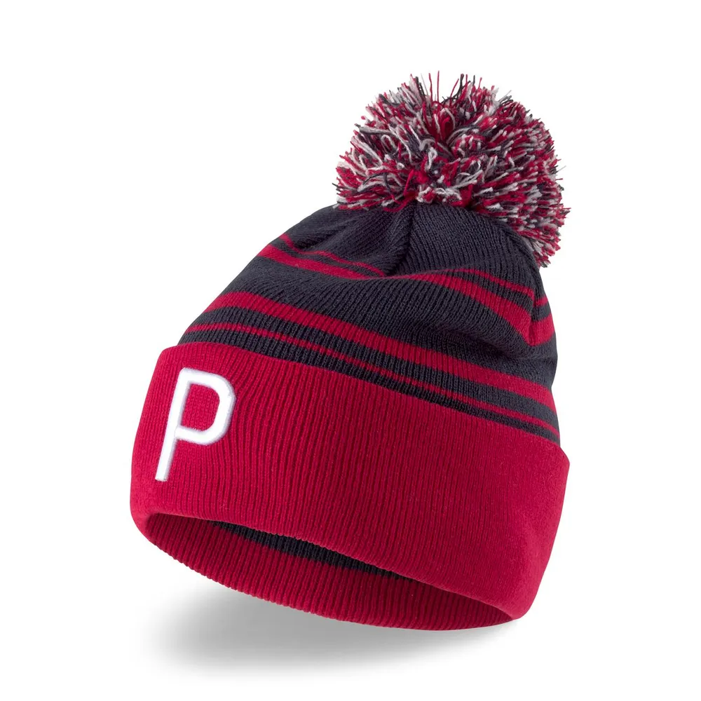 Men's P Removable Pom Beanie