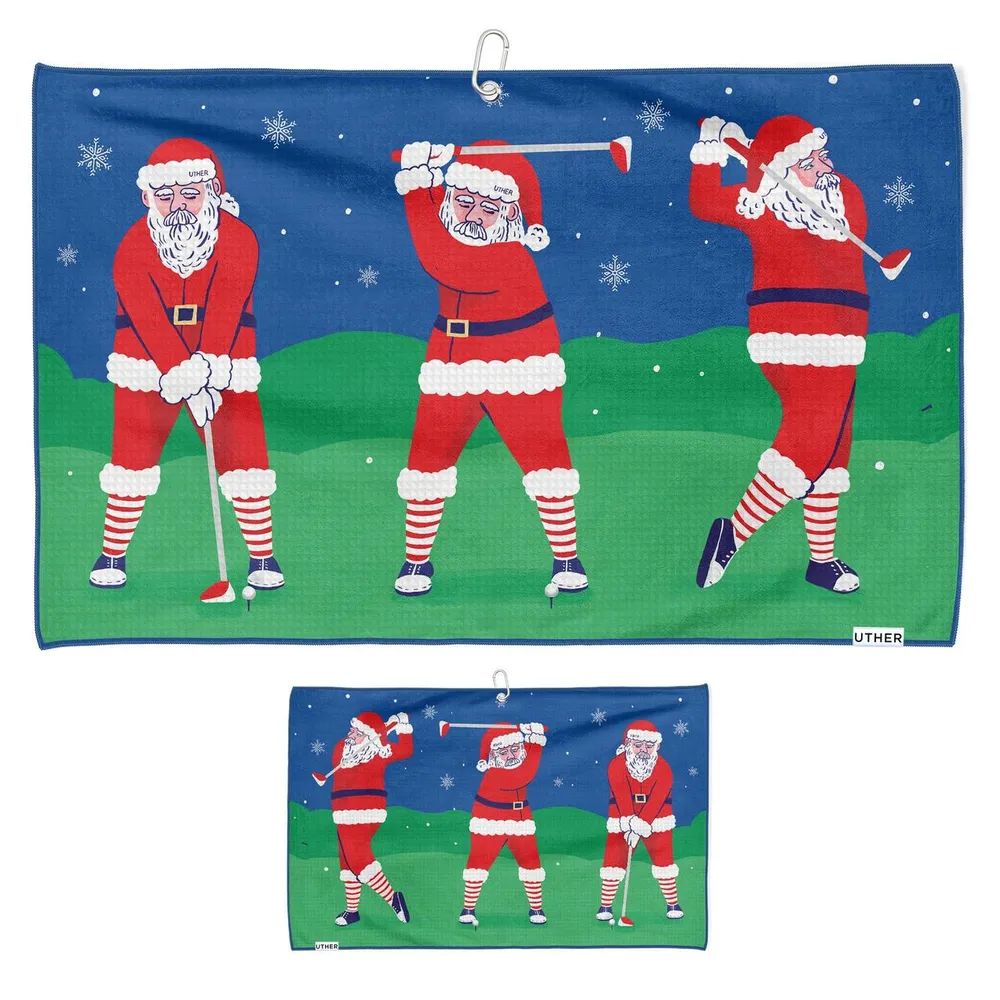 Golfing Santa Microfiber Cart Towel