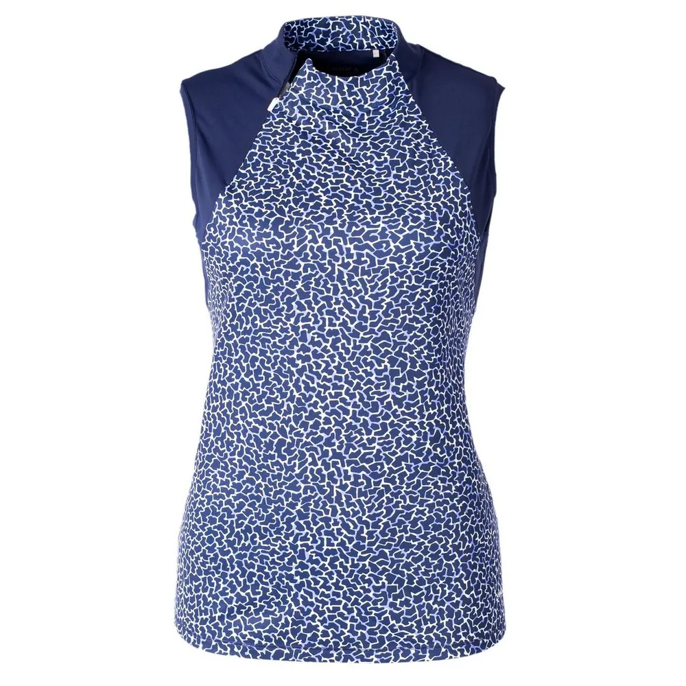 Women's Create Print Sleeveless Zip Top