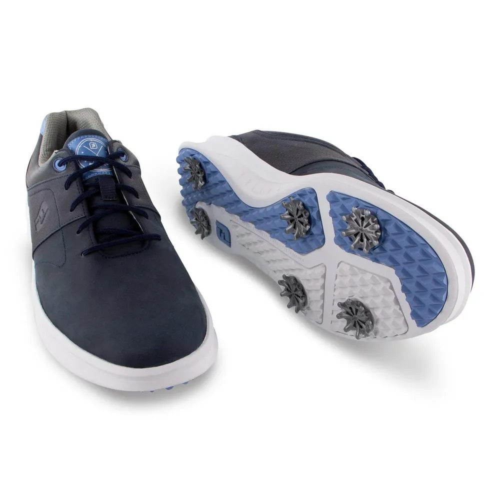 Men's Contour Spiked Golf Shoe-Navy