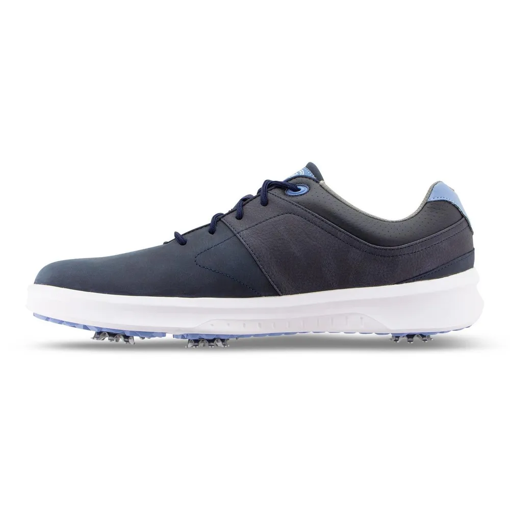 Men's Contour Spiked Golf Shoe-Navy