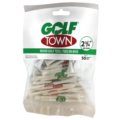 Golf Town Logo 3/4 Inch Wood Tees (50 Count