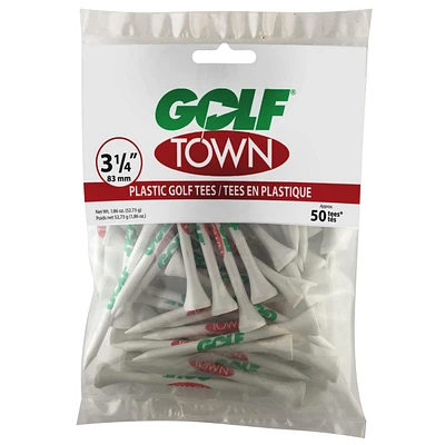 Golf Town Logo 3 1/4 Inch Plastic Tees (50 Count)
