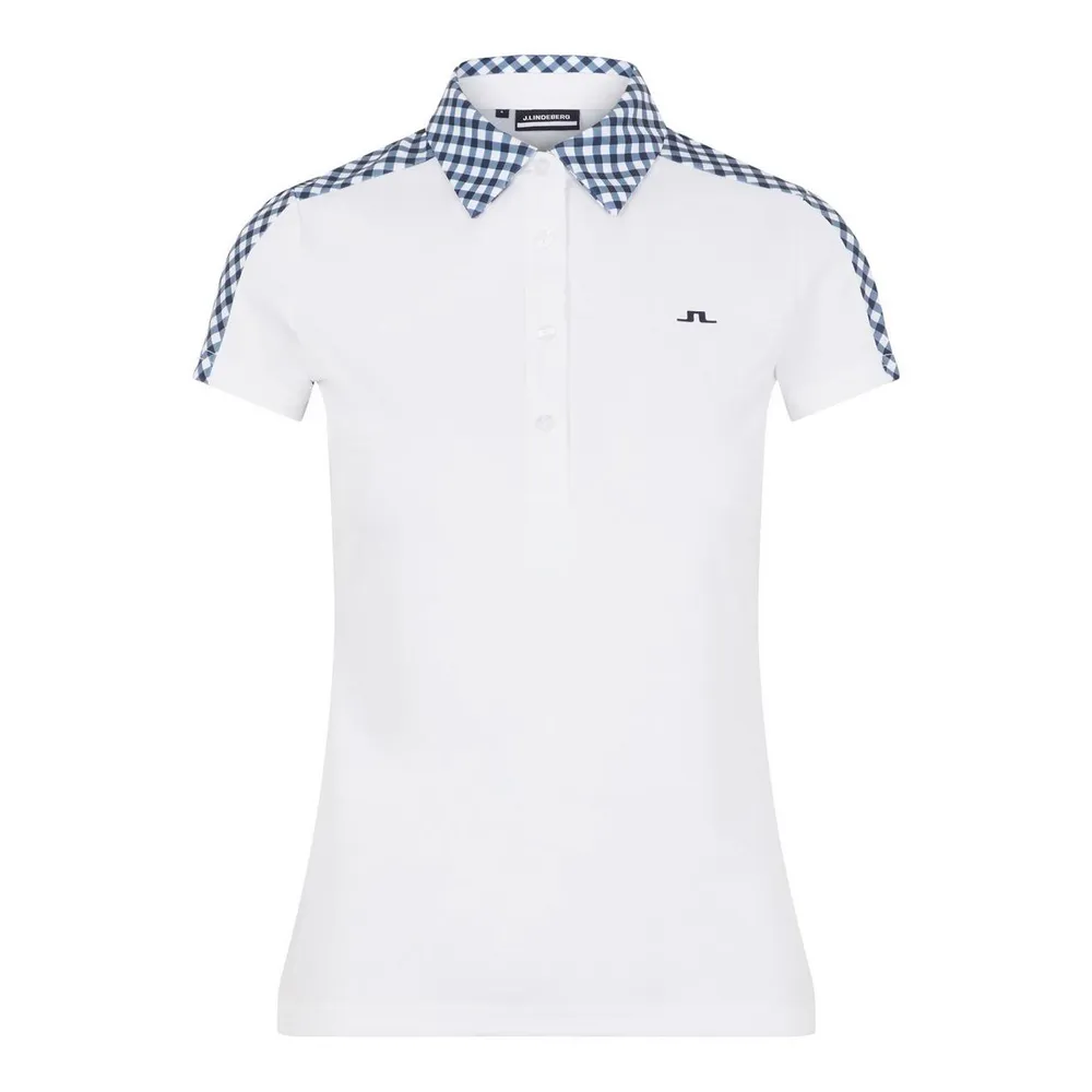 Women's Cara Gingham Printed Short Sleeve Polo