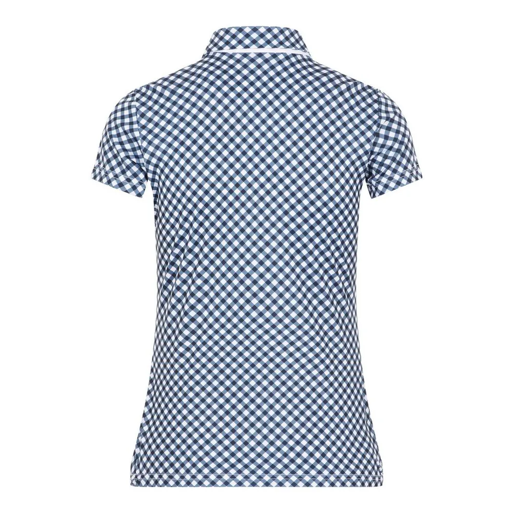 Women's Cara Gingham Printed Short Sleeve Polo