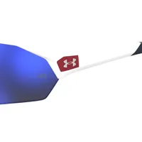 Playmaker Matte White/Baseball Tuned Blue Mirror Sunglasses