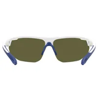 Clutch Matte White/Grey/Blue Mirror Sunglasses