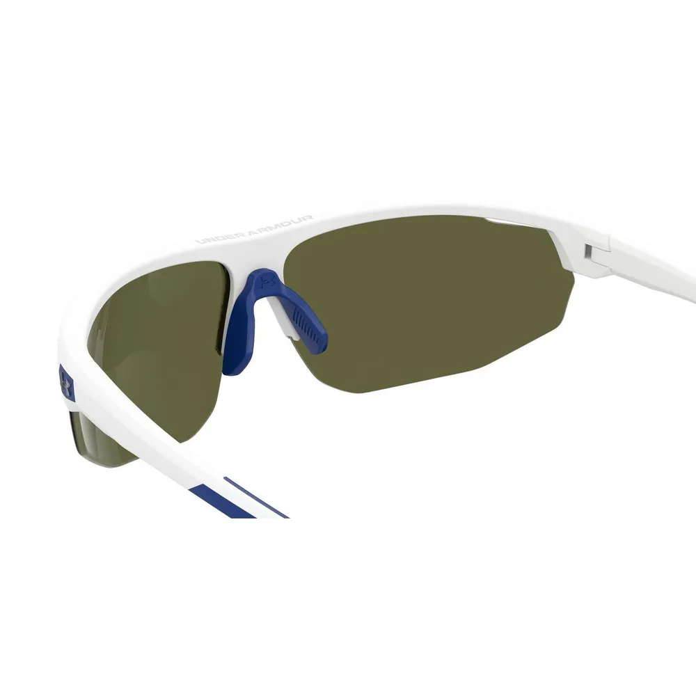 Clutch Matte White/Grey/Blue Mirror Sunglasses