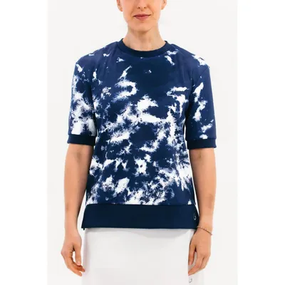 Women's Tie Dye Short Sleeve Layering Sweater