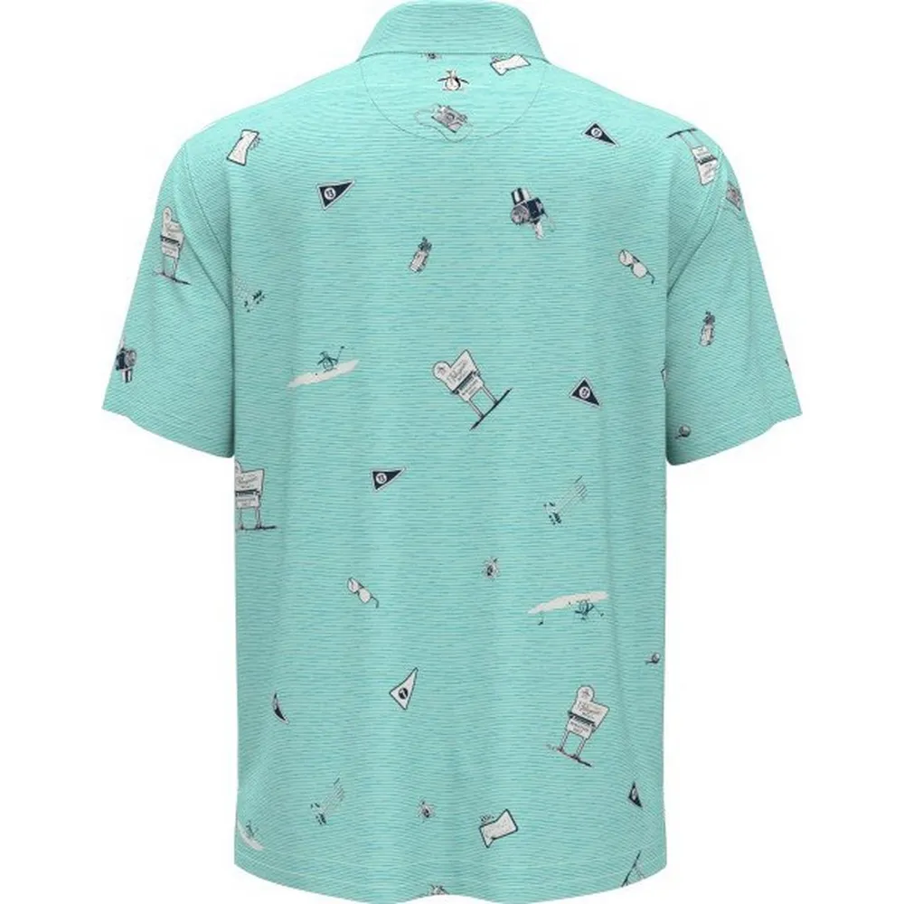 Men's Mini Printed Short Sleeve Polo