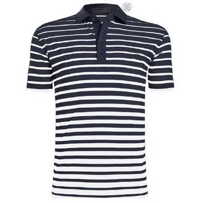 Men's Gradient Stripe Short Sleeve Polo