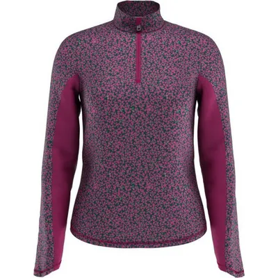 Women's Swing Tech Mini Floral Print Sun Protection 1/4 Zip Long Sleeve Top