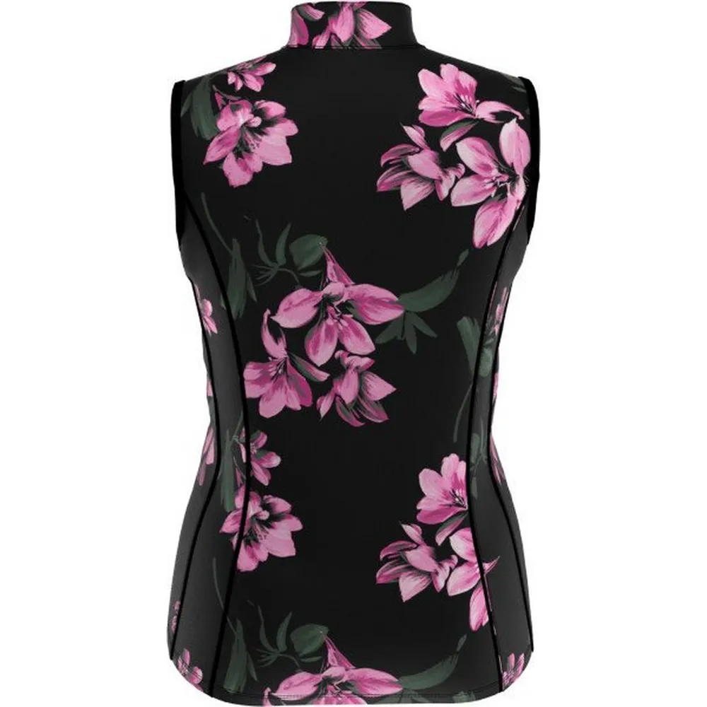 Women's Floral Print Sleeveless Polo